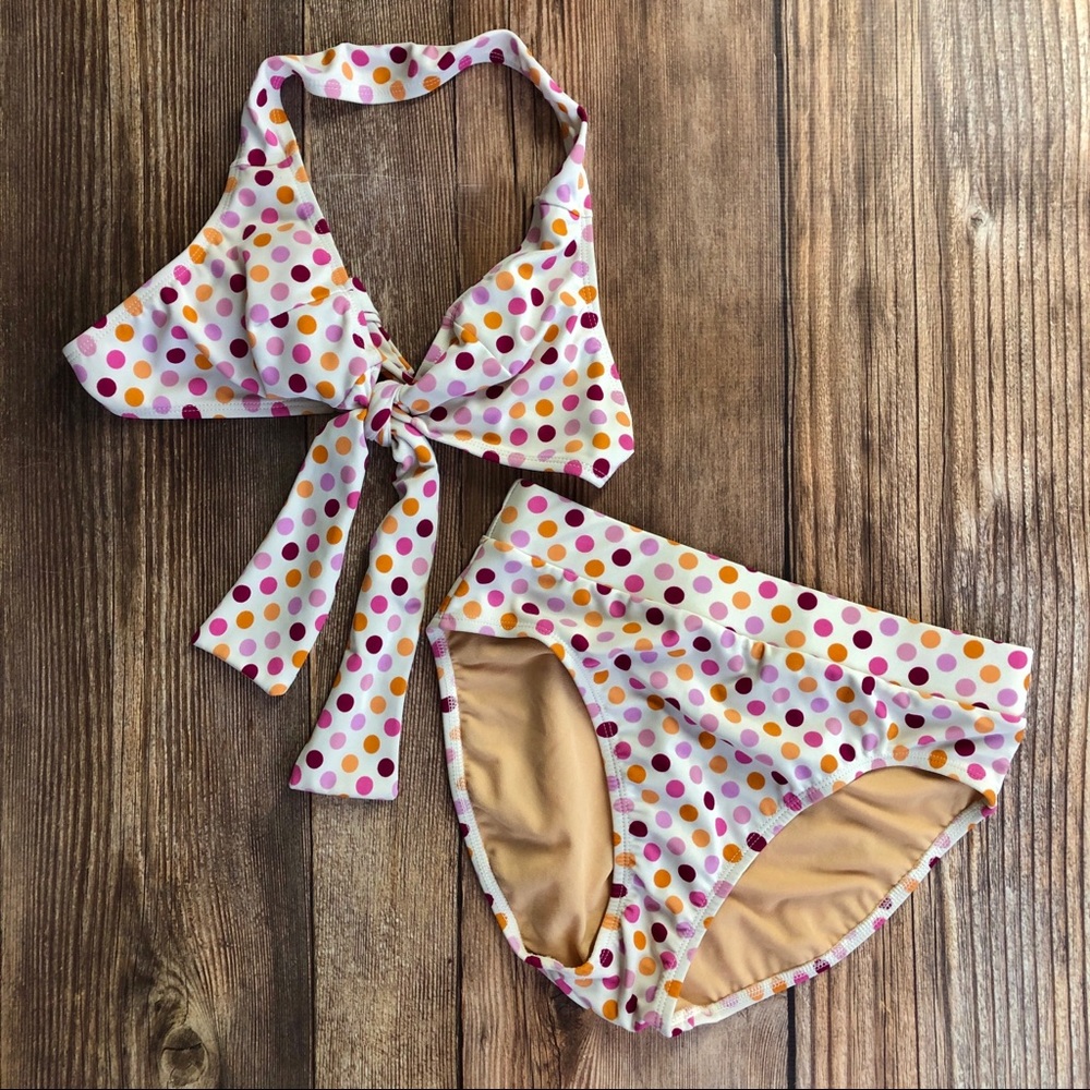 Vintage Retro Polka Dot Swimsuit Multi-Color Size 6